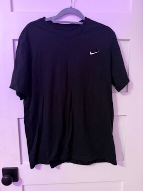 Nike Black Tee with White Swoosh Logo